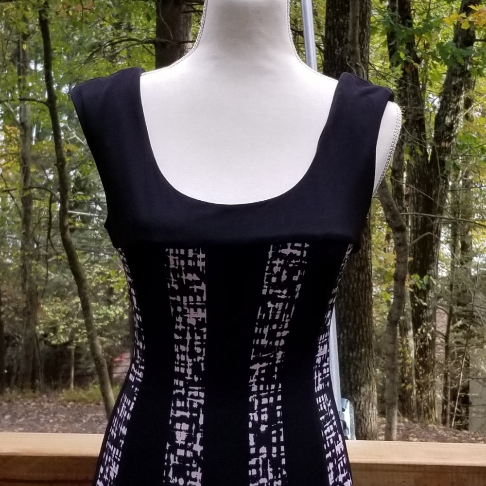 Connected Apparel Black and Blush Pink Dress